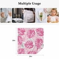 thumbnail image 4 of Pink Palm Leaf Cloth Napkins, Tropical Vintage Grey Summer Plant Washable and Reusable Dinner Napkins Set of 8, Table Napkin for Kitchen Party Birthday Wedding Hotel Housewarming 20"x20", 4 of 8
