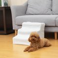 thumbnail image 2 of Coziwow White 3 Steps Indoor Dog Cat Pet Stairs for Puppies Up to 55 lbs, 2 of 10