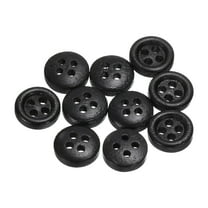 Uxcell 10pcs 16L Wooden Sewing Button 3/8"(10mm) 4 Holes Wood Round Craft Replacement Buttons for Clothing DIY Crafts Decoration, Black