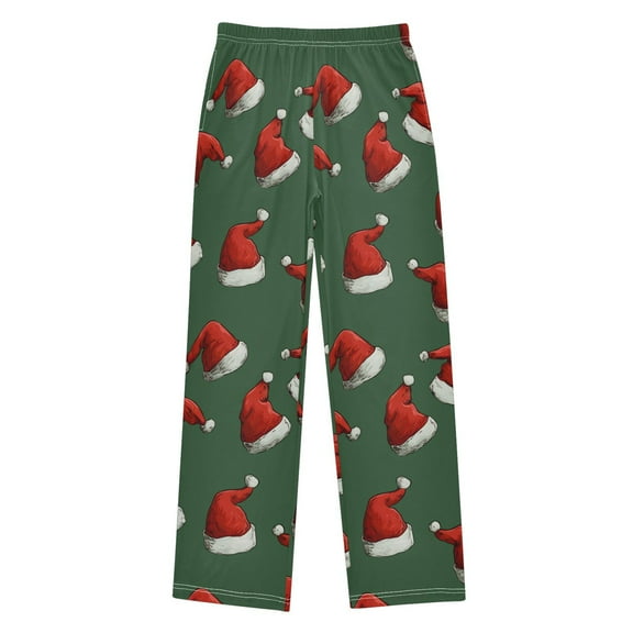 joogoo Christmas Hat Green Pajama Pants Pj Bottoms Sleepwear Lounge L