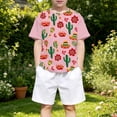 thumbnail image 2 of VNKIDY Boys Girls Kids Crew Neck Short Sleeve Relaxed Fit TShirt With Mexican Fiesta Print Floral Patterns For Daily Wear Casual Outings Themed Events Classic Top, 2 of 4