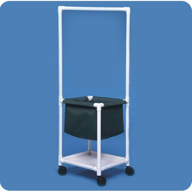 Laundry Hamper with Clothes Rod and Shelf LH311BM Blue Mesh Liner