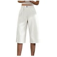 thumbnail image 2 of Kmdttou Women'S Pocket Summer Elastic Casual Solid Color High-Waisted Slim Casual Pants, 2 of 3