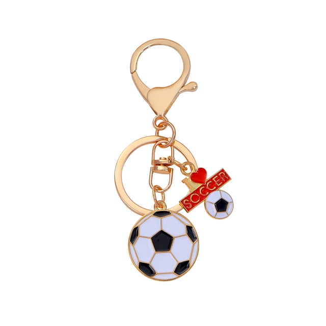 Llavero colgante de aleación Soccer Football «I Love Soccer»
