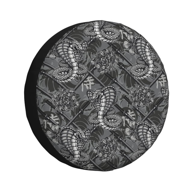 Fotbe Snake Funda de Llanta de Repuesto con Estampado, Engrosada, Ajuste Universal para Jeep, Remolque, RV, SUV, Camión-14 inch