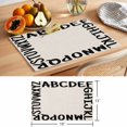 thumbnail image 6 of Black Letters Placemats Set of 6 Modern Minimalist Style Beige Place Mats Indoor Wipeable Table Mats Washable Cloth Dining Table Placemats for Kitchen Holiday Party Home Decor 13x19 Inch, 6 of 9