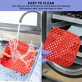 thumbnail image 3 of SILICONE NON STICK AIR FRYER MATS OIL RESISTANT DISHWASHER SAFE LINER FOR OVEN RED BLACK 4PCS, 3 of 7