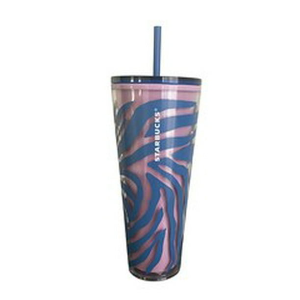 Summer 21 Starbucks Pink And Blue Zebra Print 24oz Tumbler Walmart Com