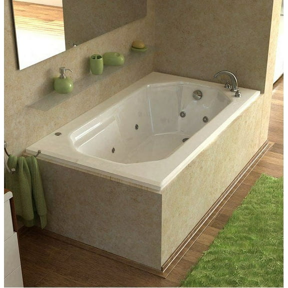 Atlantis Tubs 3660MWL Mirage 36 x 60 x 23 Rectangular Whirlpool Jetted Bathtub w/ Left Side Pump Placement