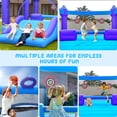 thumbnail image 5 of KloKick 15x12 FT Inflatable Bounce House with Slide & Blower, Large Bouncy Castle for 3–10 Year Old Kids, Outdoor Playhouse with Basketball Hoop & Safety Net, Blue, 5 of 10
