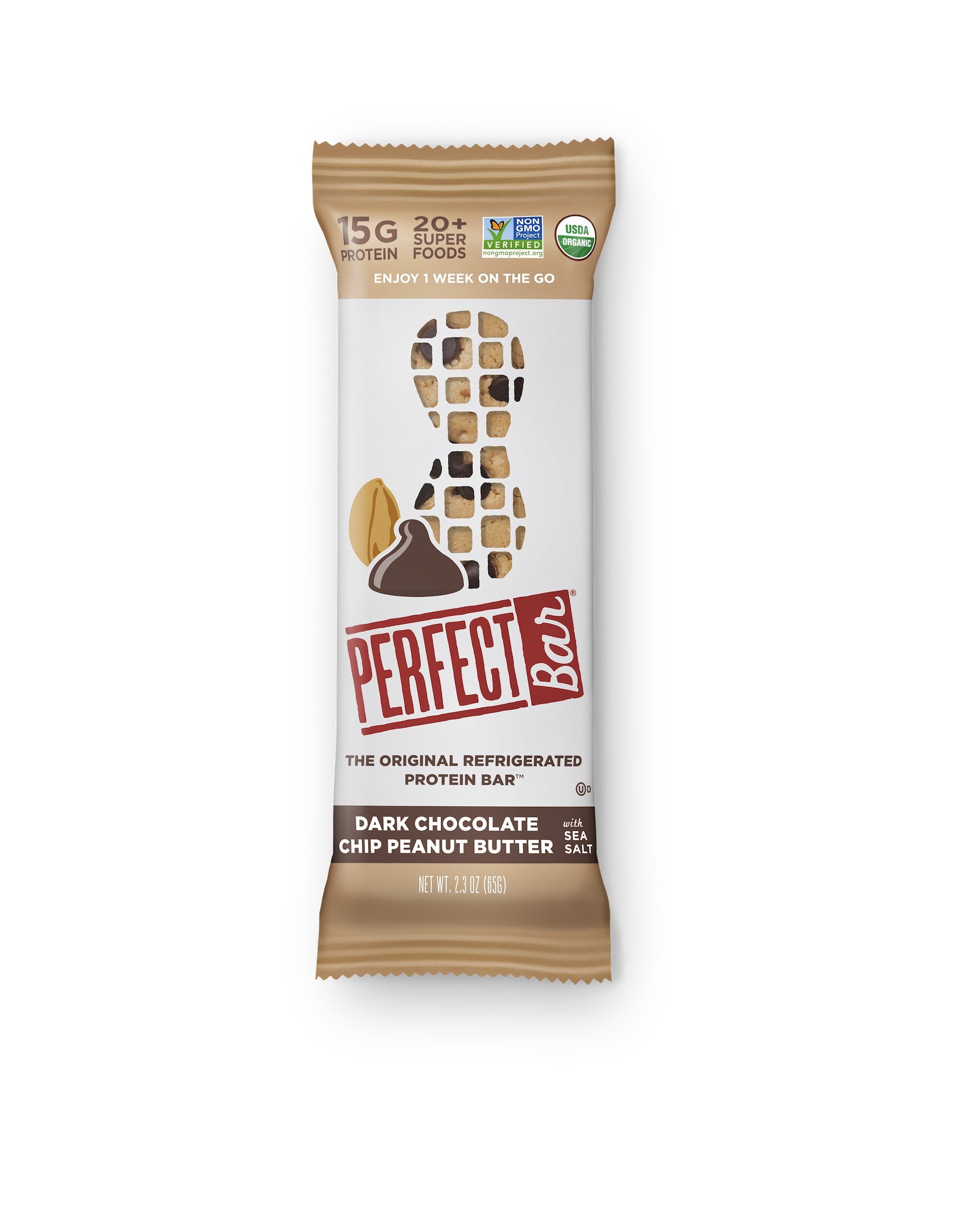 Perfect Bar, Dark Chocolate Peanut Butter w/ Sea Salt, 15g Protein, 2.3