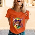 thumbnail image 2 of Womens Casual Tops Crew Neck Short SLeeve Loose Fit Carnival Highland Cattle Printed Tees 2026 Spring Beach Vacation Trendy T Shirts, 2 of 5