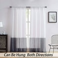 thumbnail image 4 of Uptown Home Black White Color Block Linen Window Curtain Panels Provide Privacy for Living Room Farmhouse Window Drapes with Rod Pocket Design, 50"x63"x2, 4 of 6