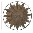 thumbnail image 4 of DecMode Rustic Metal Carved Sun Face with Rays Wall Décor, 30"D with Bronze Gold Distressed Finish, 4 of 14