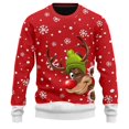 thumbnail image 5 of Mens Christmas Sweatshirt Long Sleeve Loose Casual Crewneck Snowflake and Reindeer Print Pullover Sweatshirts, 5 of 5