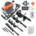 thumbnail image 5 of Mustrod 72CC Gas Powered Post Hole Digger Earth Auger Borer Ground Drill with 4 Auger Drill Bits 4" 6" 8" 12" +3 Extension Rods, 5 of 14