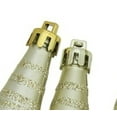 thumbnail image 2 of 6ct Champagne Gold Stripes Shatterproof Christmas Finial Drop Ornaments 5.75", 2 of 2