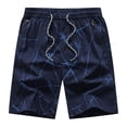 thumbnail image 2 of HAPIMO Mens Trends Swim Trunks Zip Pocket Elastic Drawstring Bathing Suits Holiday Beach Pants Summer Swimwear Board Shorts Corrugated Print Trousers Blue XXXL, 2 of 9