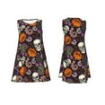 thumbnail image 7 of Daiia Halloween With Skull Print Women's Dresses 2025 Trendy Short sleeve Dresses Casual Baggy Flowy Maxi Sun Dresses, 7 of 7