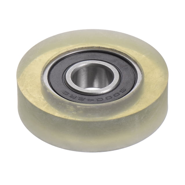 Unique Bargains Roulement à Rouleau à Poulie en PU 10x38x10 mm, Roue de Guidage Revêtue de Polyuréthane pour Industriel, Vert