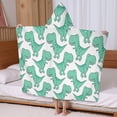 thumbnail image 5 of LightGreen Cartoon Dinosaurs Pattern Hooded Bath Towel，60"x35" for Ages 3 To 12 Kids, Quick Dry Lightweight Soft Microfiber Hood Beach Towel Cover Up for Kids, 5 of 7