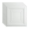 thumbnail image 1 of Fasade Trad 3 2ft x 2ft Vinyl Lay In Ceiling Tile Gloss White 5pkFASÄDE Traditional 3 Decorative Vinyl 2ft x 2ft Lay in Ceiling Panel in Gloss White (5 Pack), 1 of 5