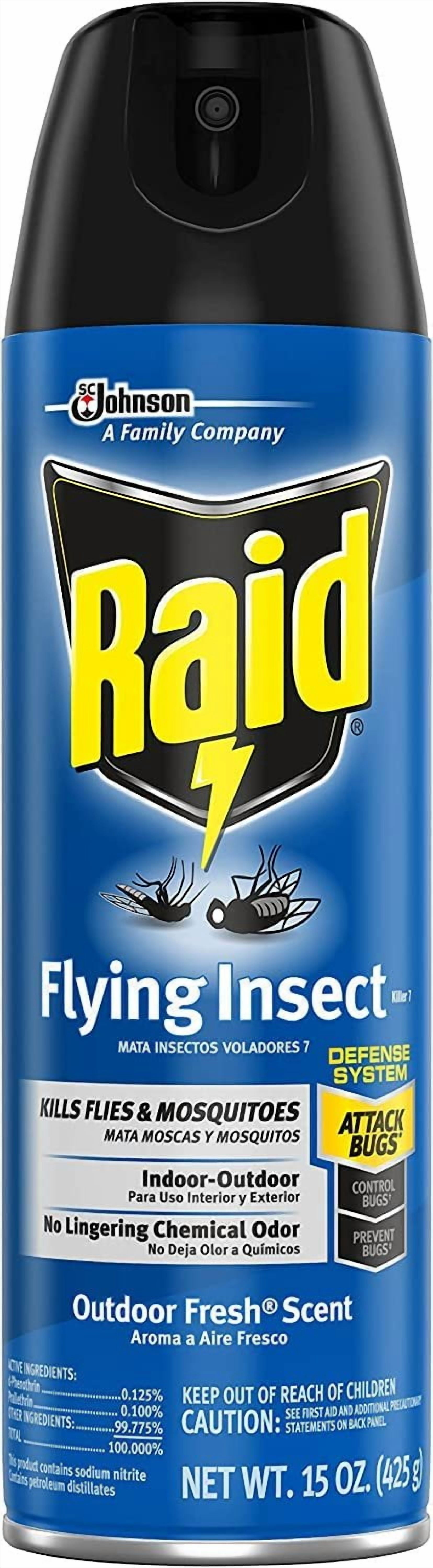 5-pack Raid Flying Insect Killer Aerosol Spray - Insecticide, Indoor/Outdoor Use - 15 Ounce, 5 Pack — Residential Use, Standard Application