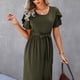 thumbnail image 5 of Vestido De Verano Para Mujer, Vestido De Manga Corta De Color Sólido Con Lazo En La Cintura, Suave Y Elegante Para Citas ANGGREK Otros, 5 of 8