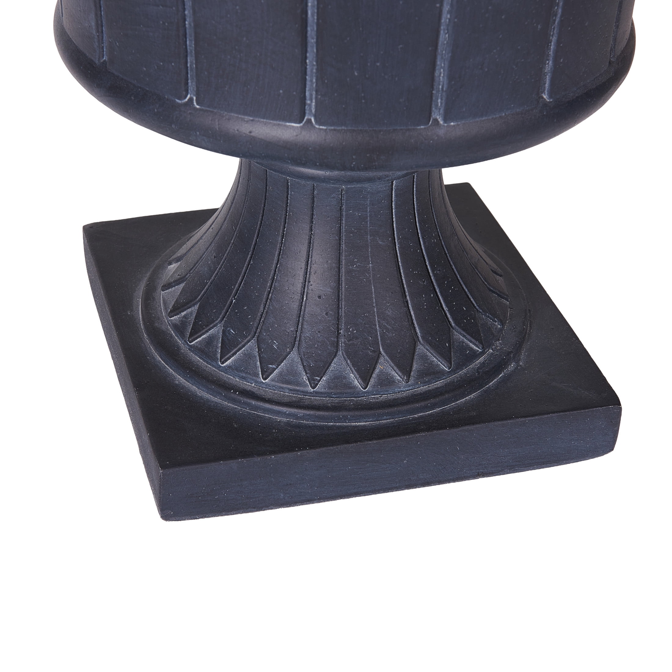 Christopher Knight Home 18.3"H Vintage MGO Outdoor Planter with Square Base for Patio, Antique Black