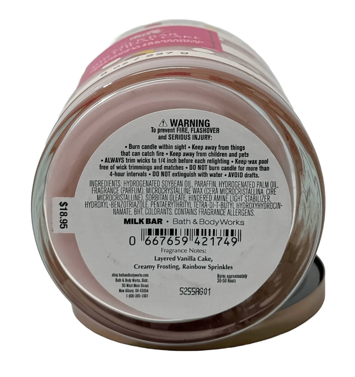 Bath & Body Works White Barn Milk Bar Birthday Cake Single Wick Candle 8 oz