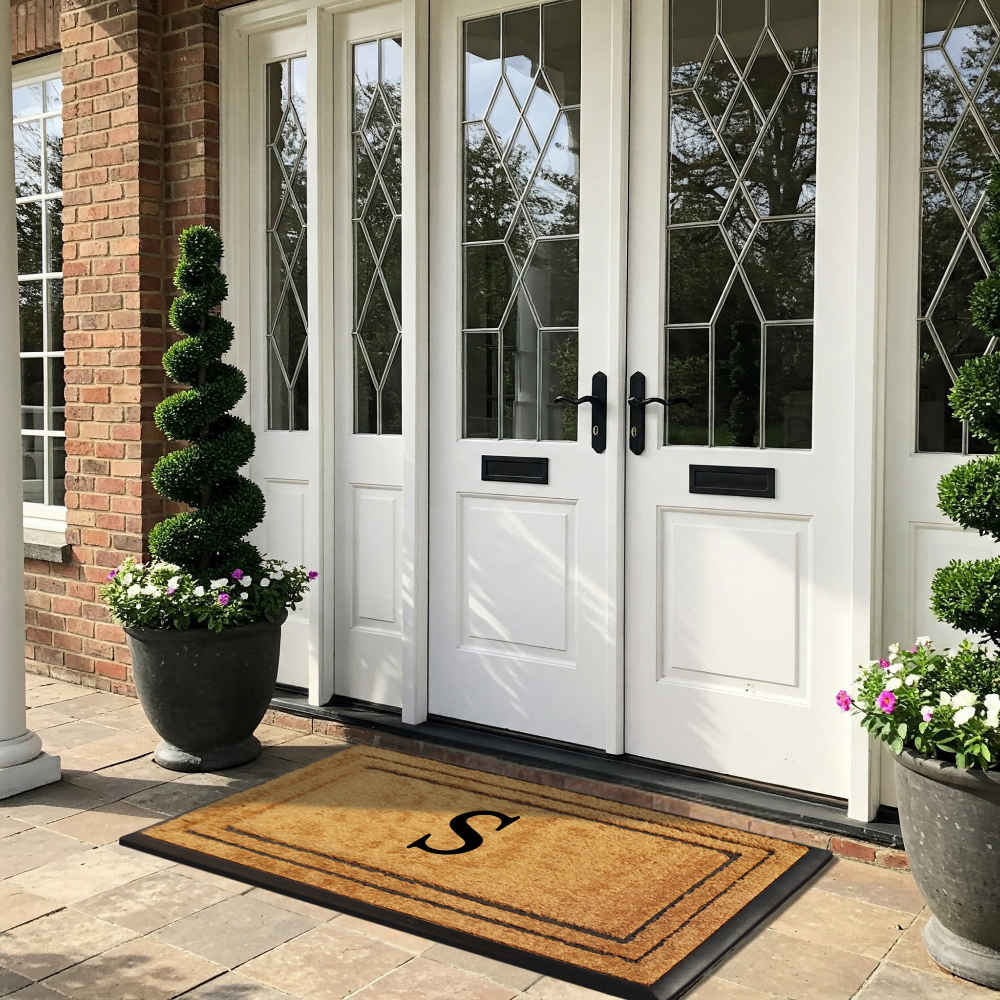 A1 Home Collections Natural Coir & Rubber Door Mat, Long-Lasting Entrance Doormats for Front Door, Thick & Non-Slip Durable Outdoor Entry Mat 30" x 60"