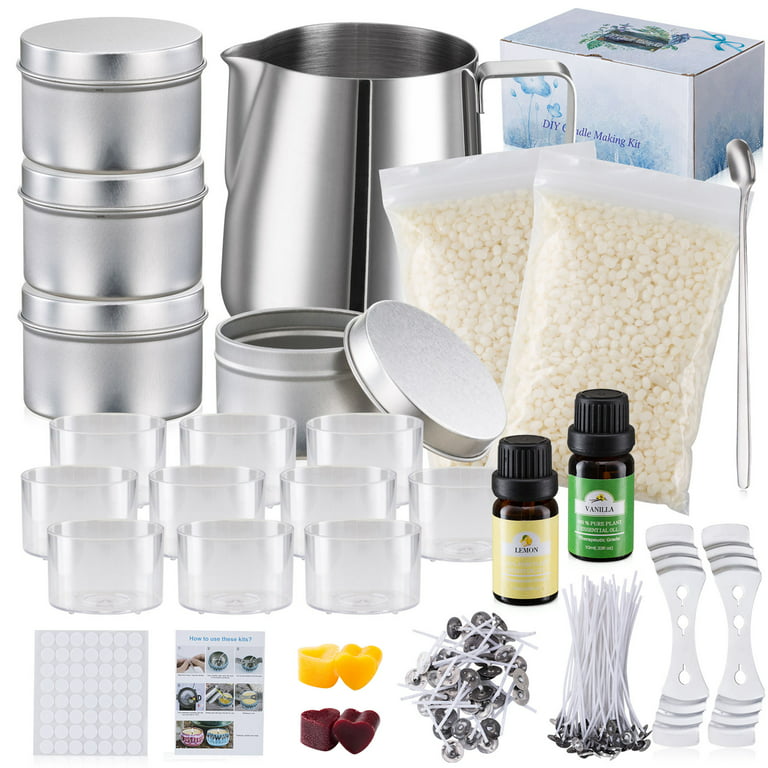 Candle Making Kit with Wax Melter Plate for DIY Candle Making, 1lbs Organic Soy  Candle Wax