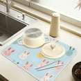 thumbnail image 2 of Yayeee Dish Drying Mat for Kitchen Counter 16" x 18" Microfiber Super Absorbent Coffee Decorative Pad, Cute Rabbits, 2 of 9