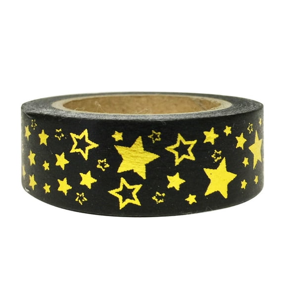 Wrapables® Colorful Washi Masking Tape, Metallic Gold Stars