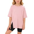 thumbnail image 3 of Girls Short Sleeve White Shirt Floral Print Loose Soft Blouse T-Shirt Classic Fit Back To School Clothes for Kids Hanukkah Girl Clothes Outifit, 3 of 5
