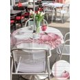 thumbnail image 4 of Outdoor Tablecloth with Umbrella Hole and Zipper, Pink Pumpkin Round Table Cloth 60 Inch Waterproof Tablecloth, Thanksgiving Fall Vintage White Stripe Picnic Table Cover for Patio Camping, 4 of 7