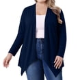 thumbnail image 2 of BXJX Womens Plus Size Cardigans, Long Sleeve Open Front Stretchable Lightweight Cardigan Sweaters Navy Size 4XL, 2 of 8