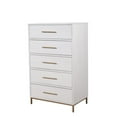 thumbnail image 6 of 30" White Solid Wood Five Drawer Chest, 6 of 6