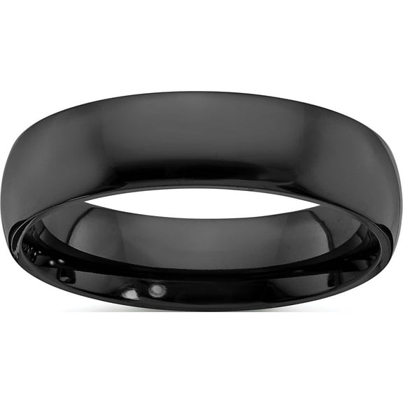 Zirconium Black Polished 6mm Band (Size 9) Made In China zcr108-9