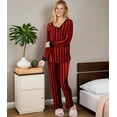 thumbnail image 2 of Doublju Women's Long Sleeve Henley Pajama Sleepwear 2 Pcs Set, 2 of 2