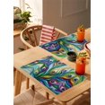 thumbnail image 3 of Peacock Feathers Colorful Gradient Placemats Set of 4,Wipeable Washable Table Mats for Dining Tables,Vibrant Abstract Art Place Mats for Kitchen Event Party Tabletop Decor, 3 of 7