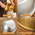 thumbnail image 4 of STPToys 304 Stainless Steel Microporous Colander,Large Capacity Washing Vegetables Fruit Container Kitchen Gadget - Gold, 4 of 5