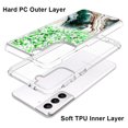 thumbnail image 2 of Samsung Galaxy S21 Plus 5G Phone Case, Rosebono Hybrid Bling Glitter Sparkle Epoxy Graphic Marble Colorful Silicone Skin Cover Armor Case for Samsung Galaxy S21 Plus 5G (Green), 2 of 6