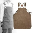 thumbnail image 6 of Colaxi Canvas Work Apron Gardening Apron for Workshop Mechanics Gardeners Carpenter Brown, 6 of 10