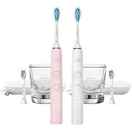 Philips Sonicare DiamondClean Connected Rechargeable Battery Powered Toothbrush 2-Pack Pink/White