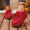 thumbnail image 6 of AUDeals Women’s Round Toe Wedge Loafers Work Shoes Non Slip Suede Platform Sneakers Arch Support Driving Dress Shoes (Red, 8), 6 of 9