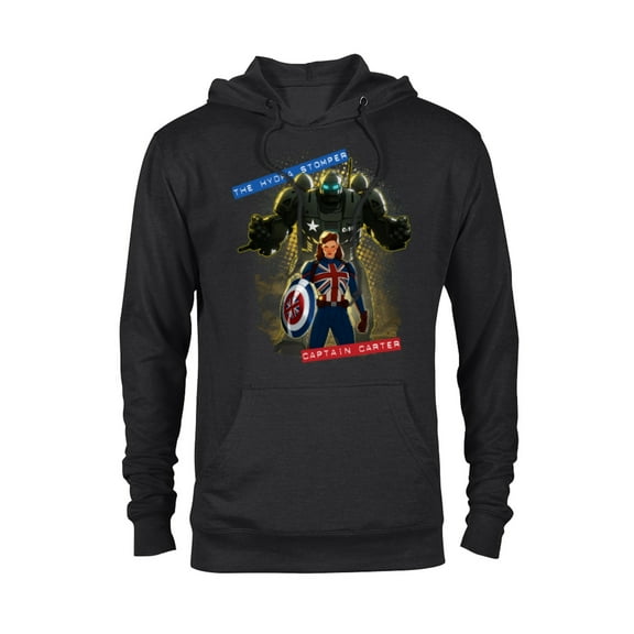 Marvel WHAT IF…? The Hydra Stomper and Captain Carter - Pullover Hoodie for Adults – Customized-Black