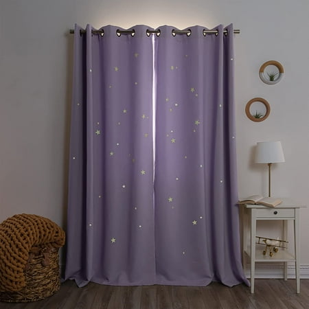 UPC: 0842927189983 | Keedle Doodle DIY Curtain Decoration Set with 2 Blackout Curtains and Glow in the Dark Star Stickers 63