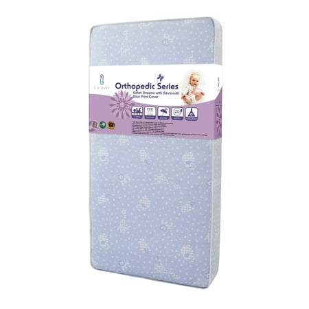 LA Baby Safari Dreams Crib Mattress with Savannah Print Cover