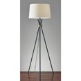 thumbnail image 2 of Black Metal Tripod Leg Floor Lamp with Antique Brass Accent, 2 of 2